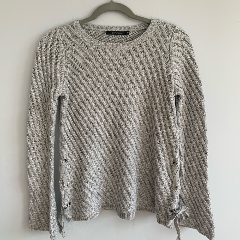Knit sweater with lace details